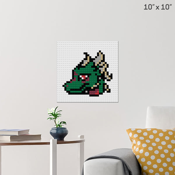 grreen dragon Brick Poster