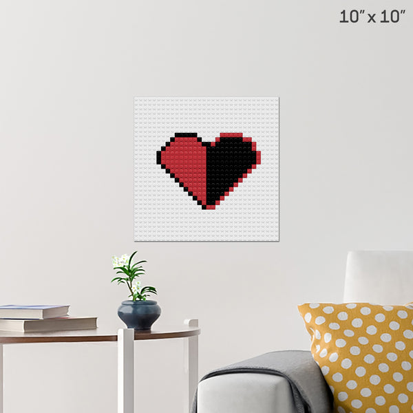 half deppresed half heart Brick Poster