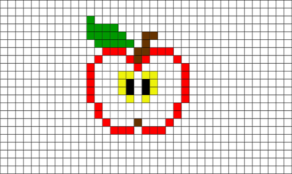 Half Eaten Apple Pixel Art