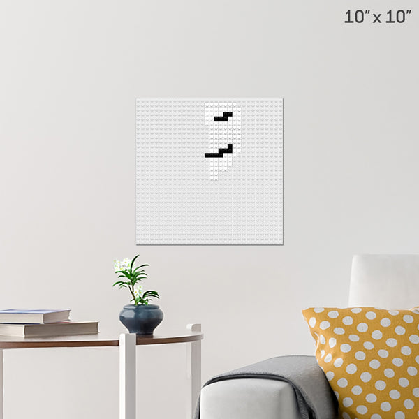 Half of a hackers mask Brick Poster