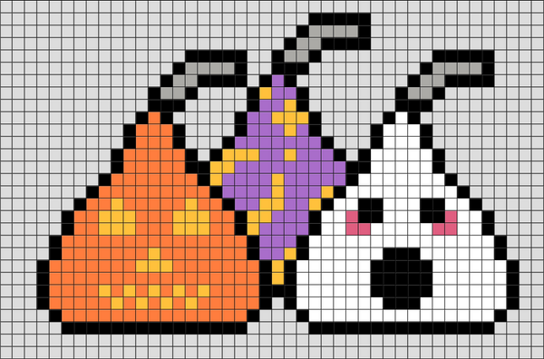 Halloween Kisses Pixel Art