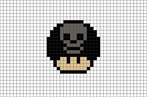 Halloween Mario Mushroom Pixel Art