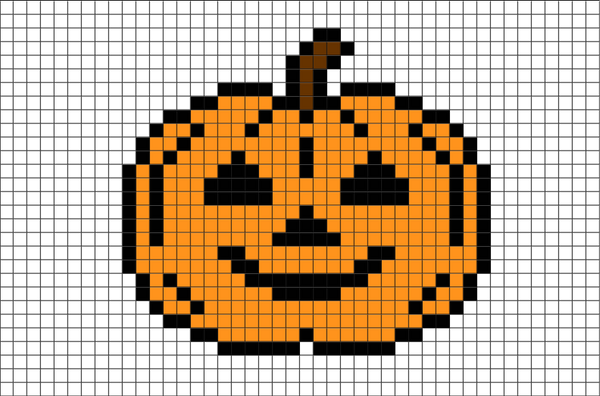 Halloween Pumpkin Pixel Art