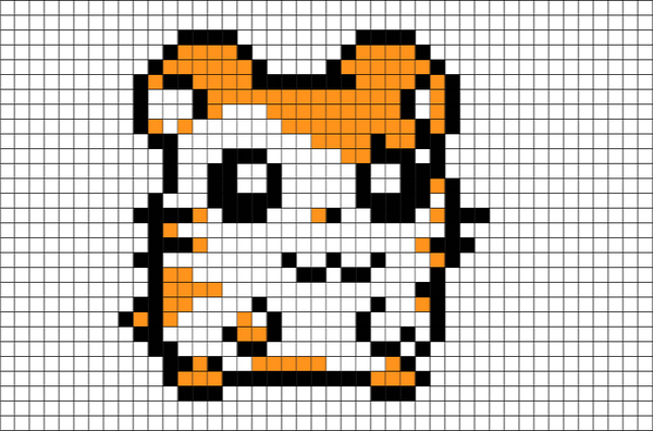 Hamtaro Hamster Pixel Art