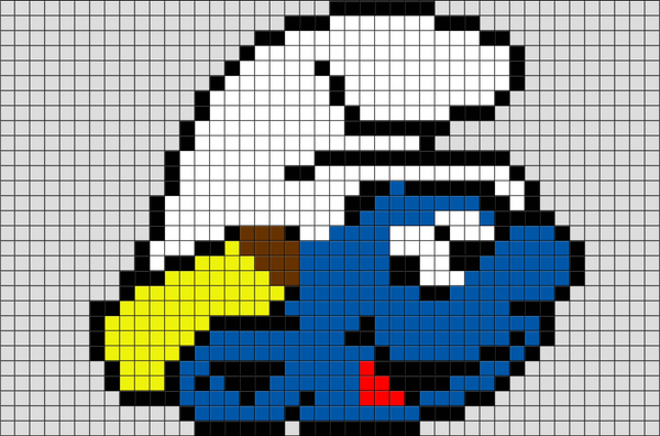 Handy Smurf Pixel Art