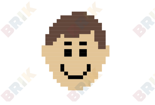 Happy Boy Face Pixel Art