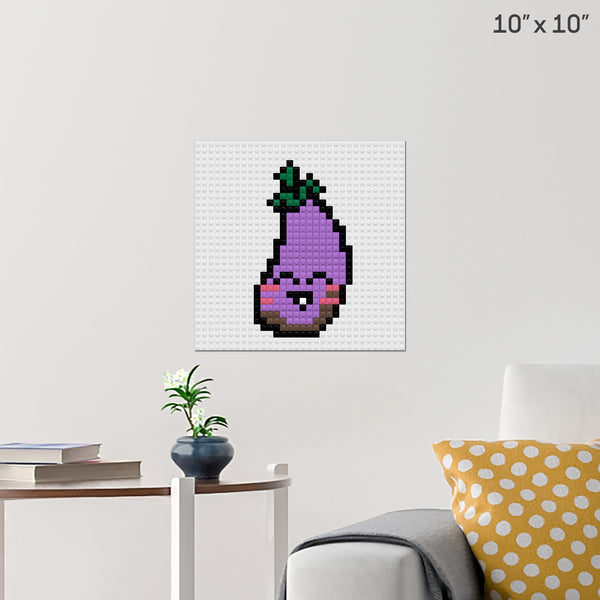 Happy Eggplant Brick Poster