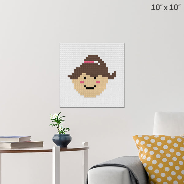 Happy Girl Face Brick Poster