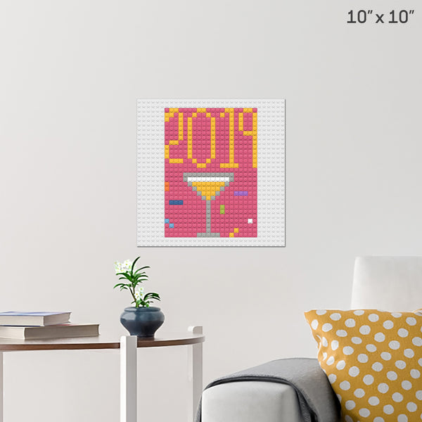 happy New Year 2019 Brick Poster