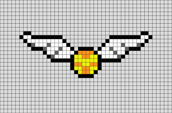 Harry Potter Golden Snitch Pixel Art