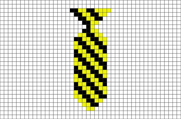 Harry Potter House Ties Hufflepuff Pixel Art