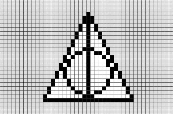 Harry Potter Sign of the Deathly Hallows Pixel Art