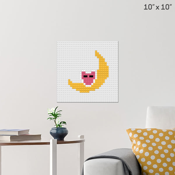 Heart and Moon Brick Poster