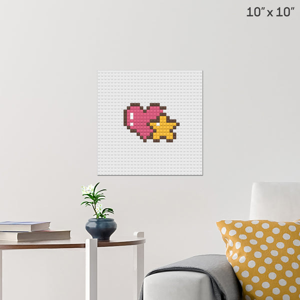 Heart and Star Brick Poster