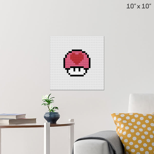 Heart Mushroom Brick Poster