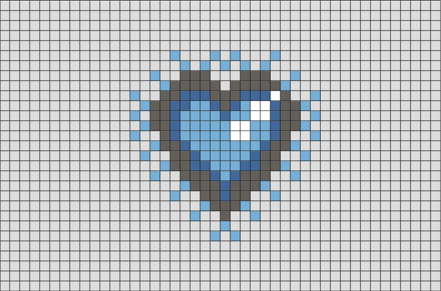Heart Pixel Art Grid