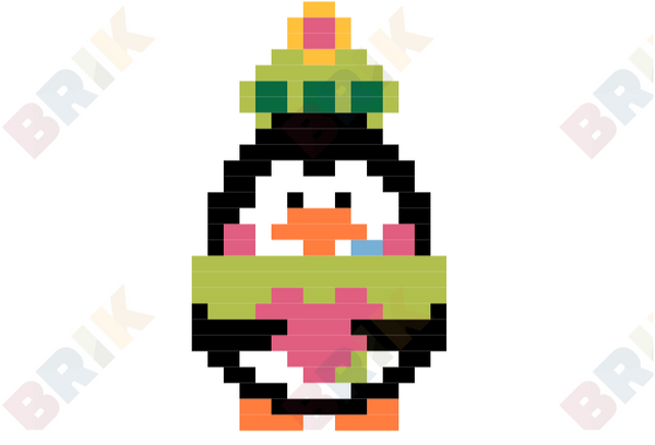Heart Penguin Pixel Art