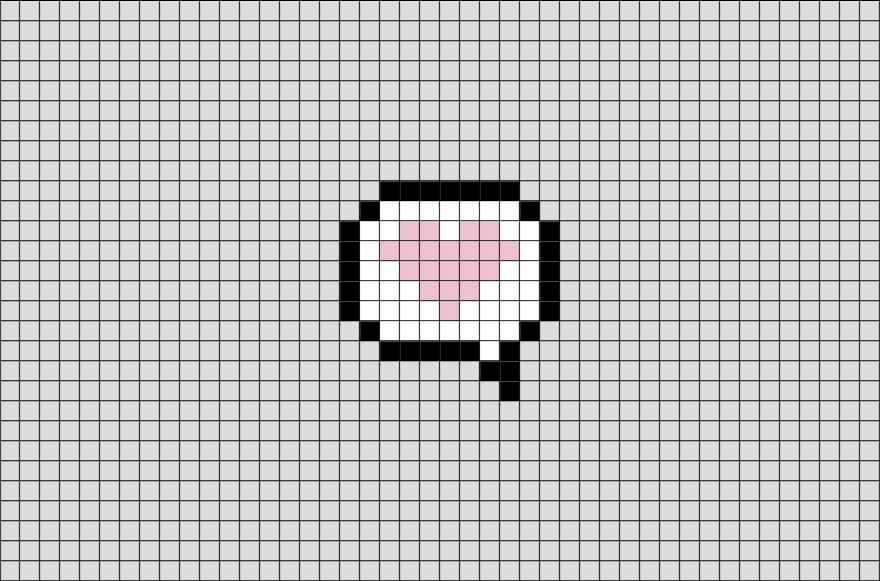 Heart Pixel Art Grid