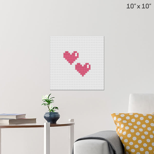 Hearts Brick Poster