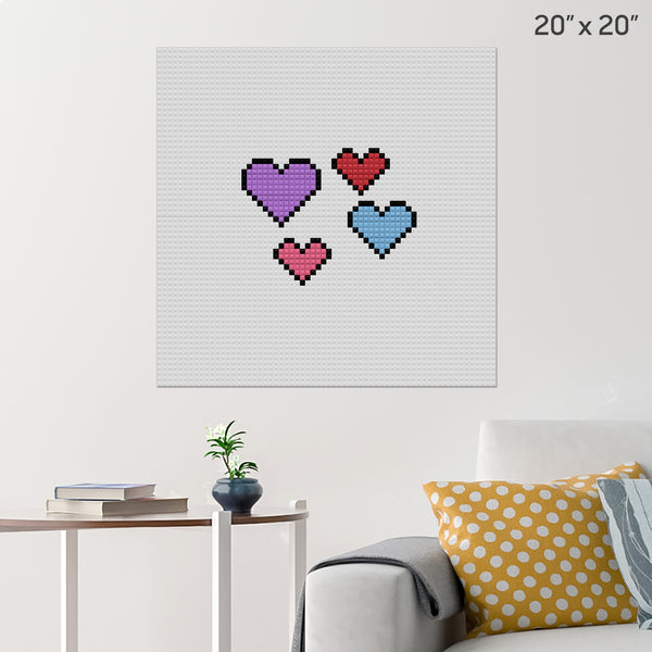 Hearts Brick Poster