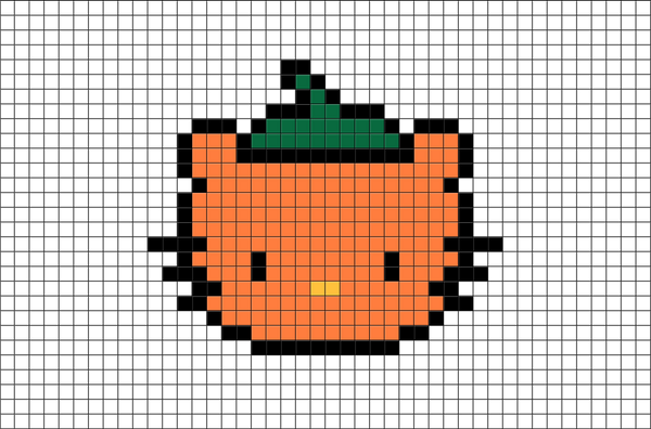Hello Kitty Pumpkin Pixel Art