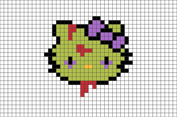 Hello Kitty Zombie Pixel Art