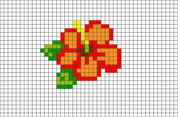 Hibiscus Pixel Art