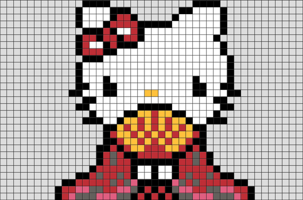 Hinamatsuri Hello Kitty Pixel Art