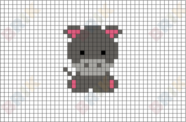 Hippo Pixel Art