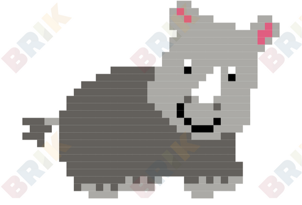 Hippopotamus Pixel Art