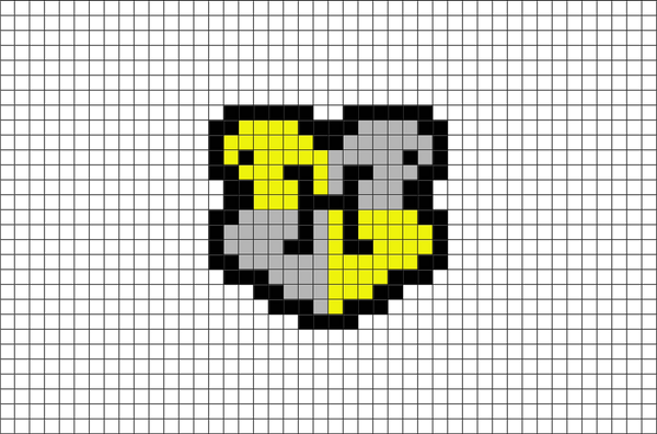Hogwarts Hufflepuff House Crest Pixel Art