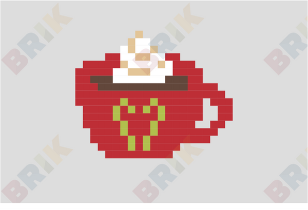 Hot Choco with Whip Cream Pixel Art