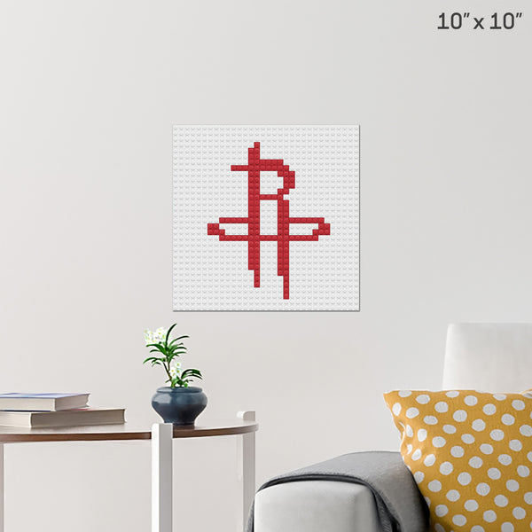Houston Rockets Pixel Art Wall Poster - Build Your Own with Bricks! - BRIK