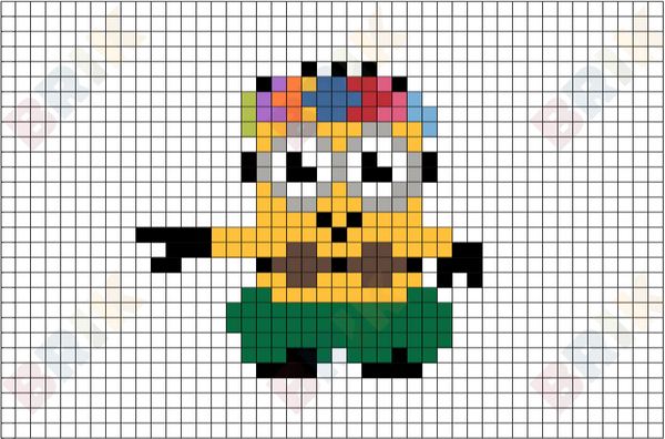 Hula Minion Pixel Art