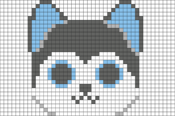 Husky Dog Pixel Art