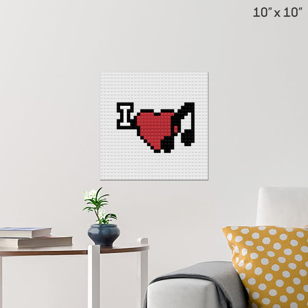 I Heart Music Brick Poster