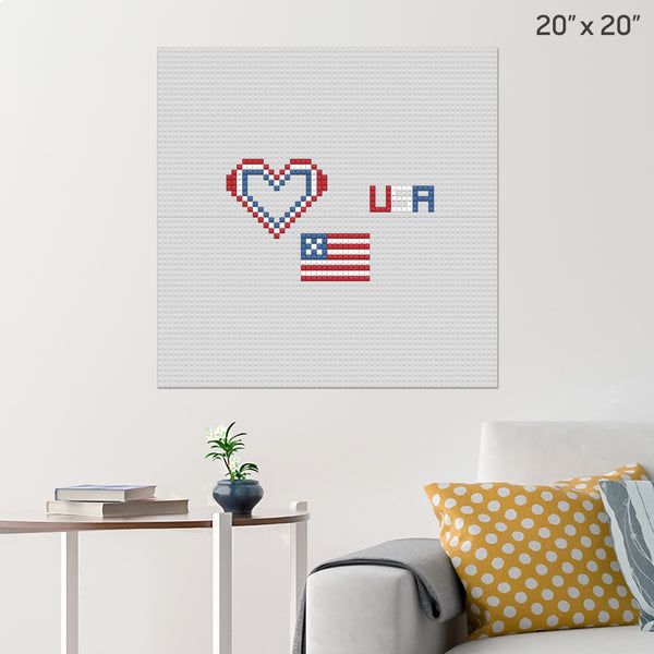 I Love USA Brick Poster