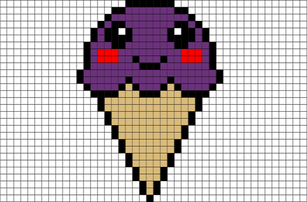 Ice Cream Cone Pixel Art