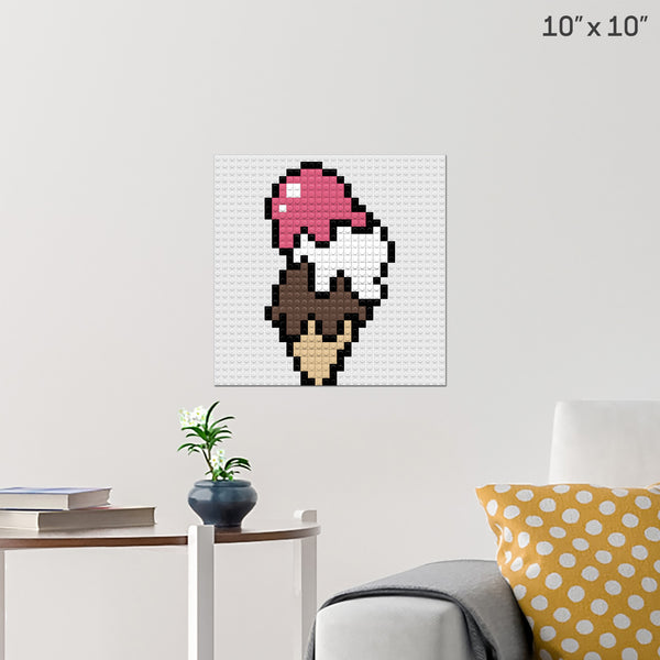 Ice Cream Cone Brick Poster