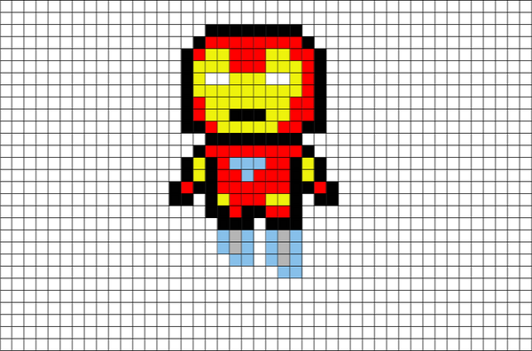 Ironman Flying Pixel Art