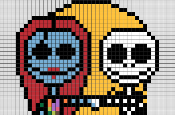 Jack and Sally Pixel Art