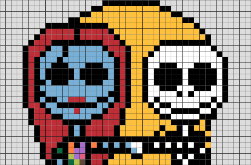 Jack Bazel 絵 Jack and Sally Pixel Art – BRIK