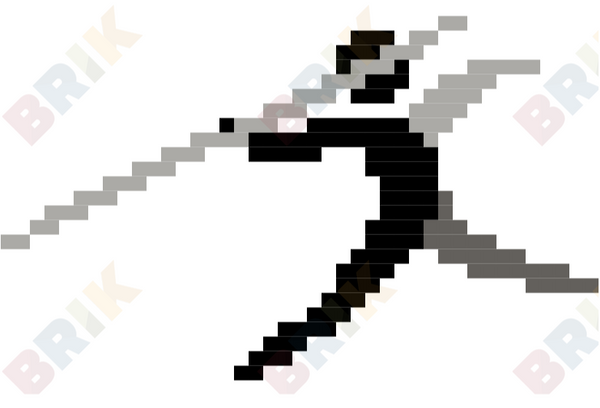 Javelin Throw Pixel Art
