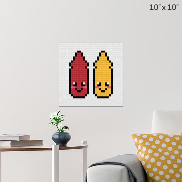 Ketchup and Mustard Brick Poster