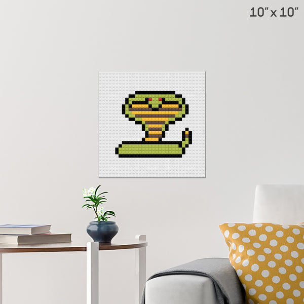 King Cobra Snake Brick Poster