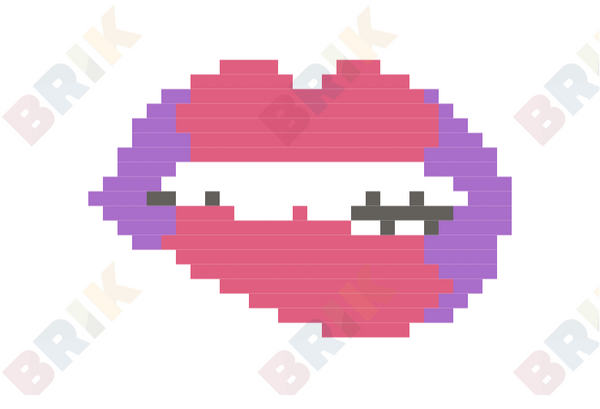 Kissable Lips Pixel Art