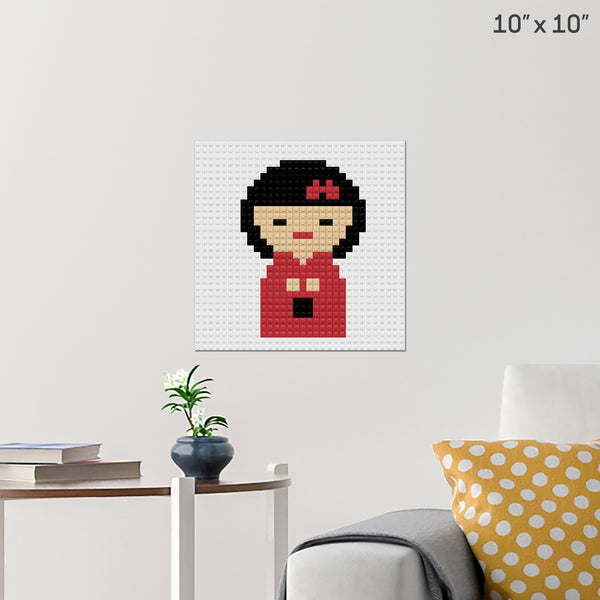 Kokeshi Brick Poster