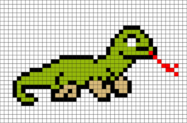 Komodo Dragon Pixel Art