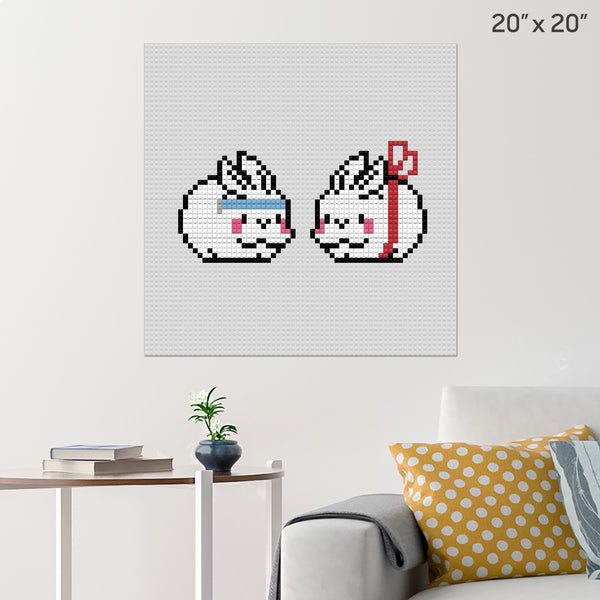 Lan Wangji and Wei Wuxian as bunnies Brick Poster