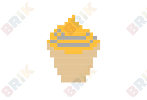 Lemon Cupcake Pixel Art
